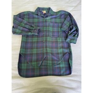 Savannah Players Vintage Italian Wool Shirt Jacket Womens Large Plaid Italy